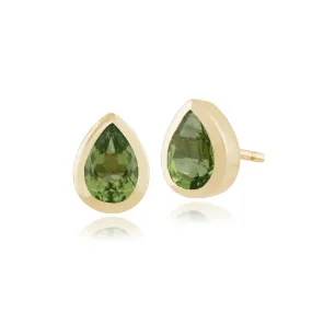 Peridot Ohrringe, 9 Karat Gelbgold 0,80 CT Peridot Ohrstecker
