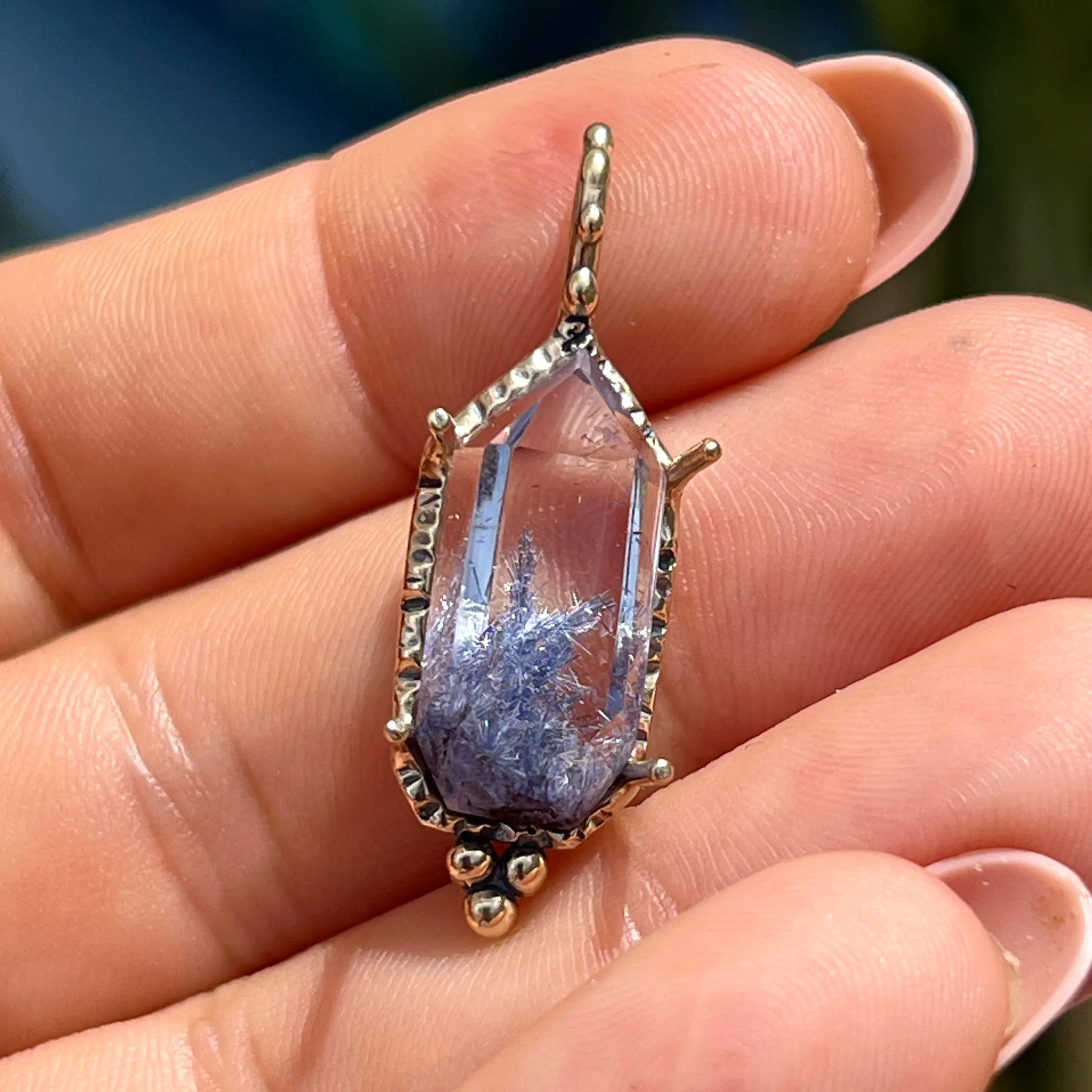 PRE-ORDER FOR AMY- 14k Gold Dumortierite Quartz Pendant