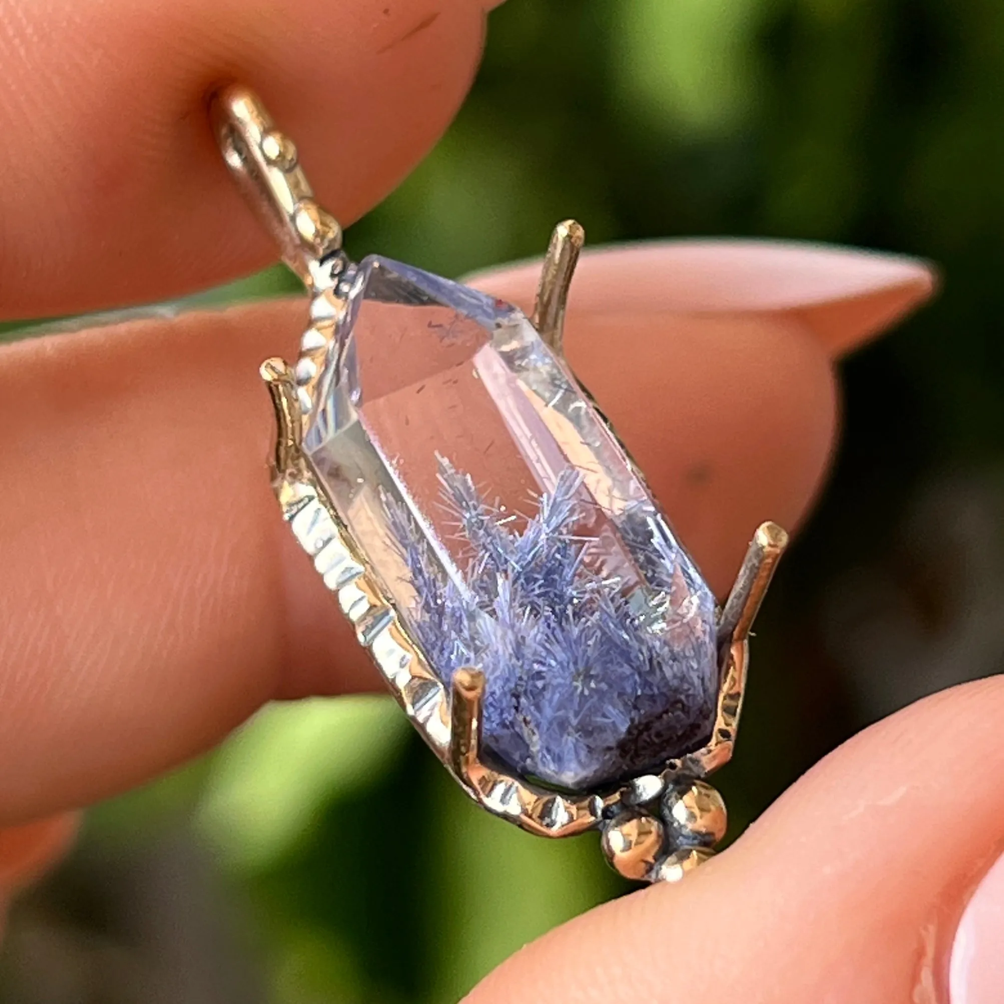 PRE-ORDER FOR AMY- 14k Gold Dumortierite Quartz Pendant