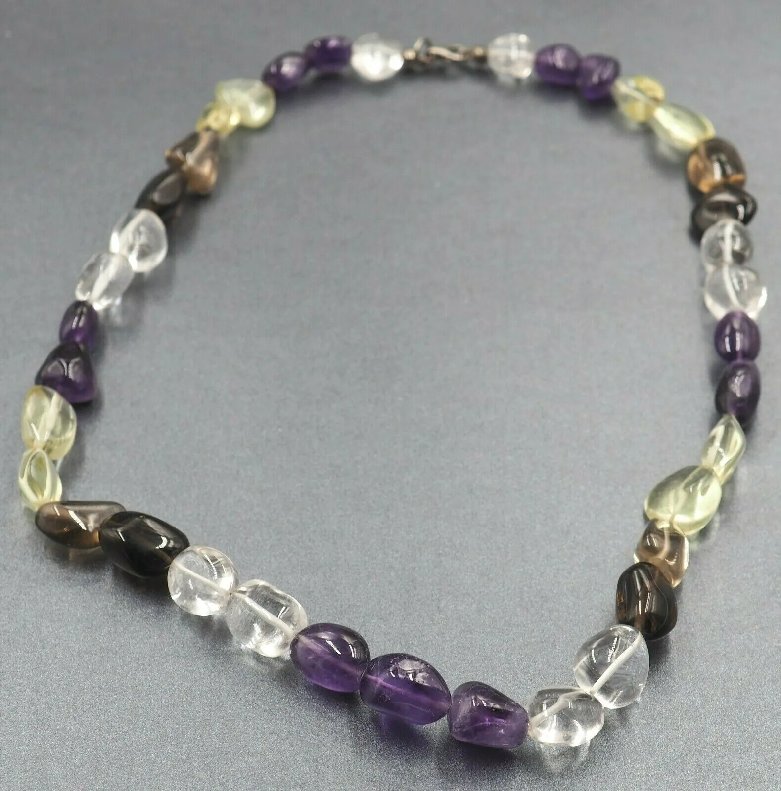 Purple Amethyst & Clear Quartz Necklace