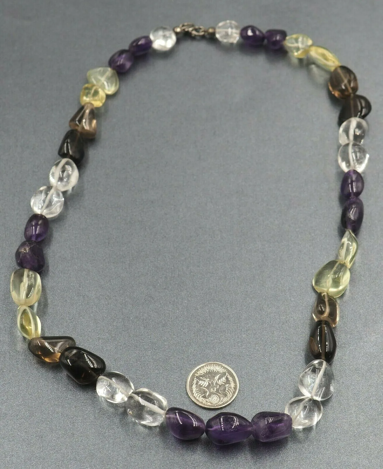 Purple Amethyst & Clear Quartz Necklace