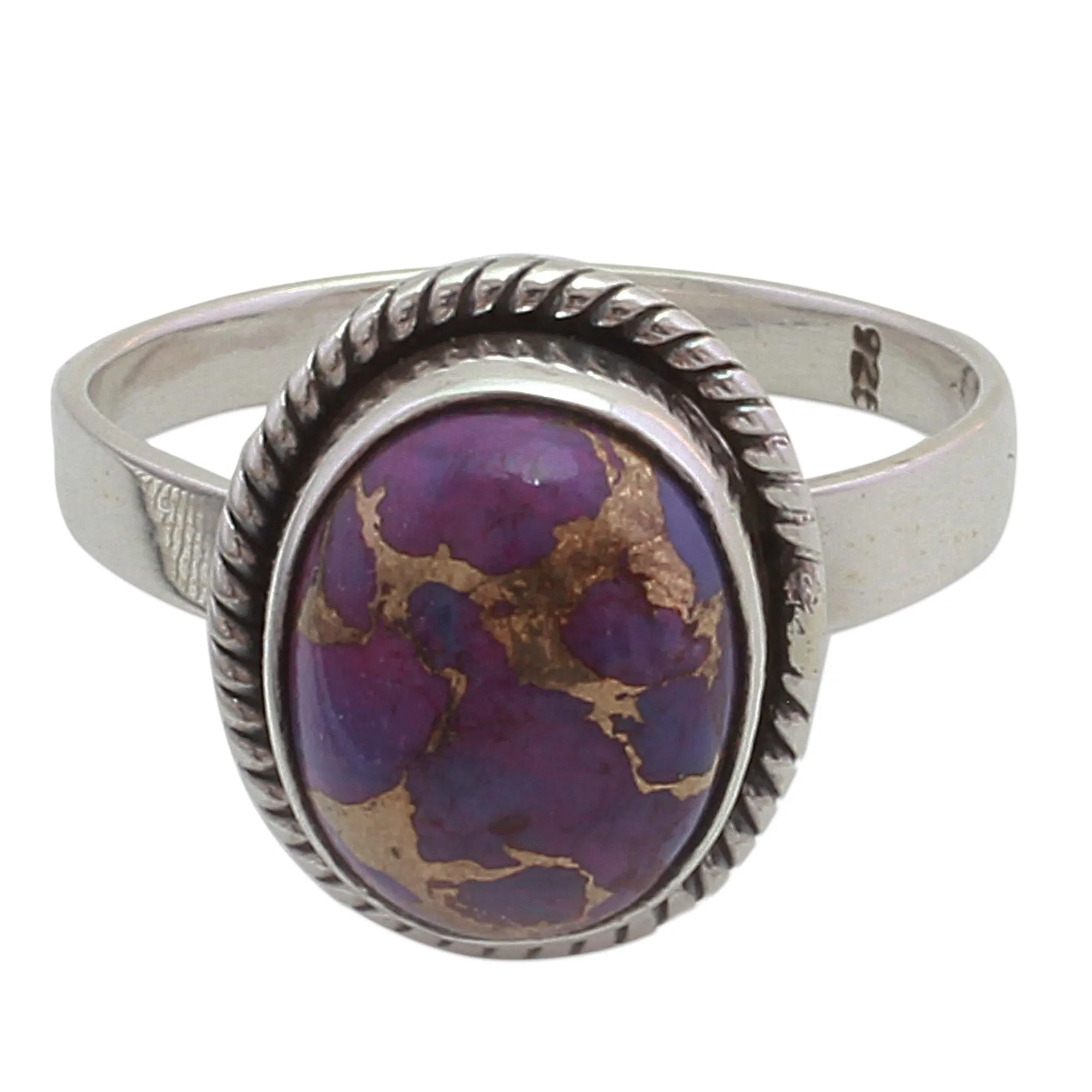 Purple Composite Turquoise and Sterling Silver Cocktail Ring - Delightful Purple | NOVICA