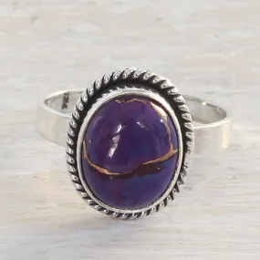 Purple Composite Turquoise and Sterling Silver Cocktail Ring - Delightful Purple | NOVICA