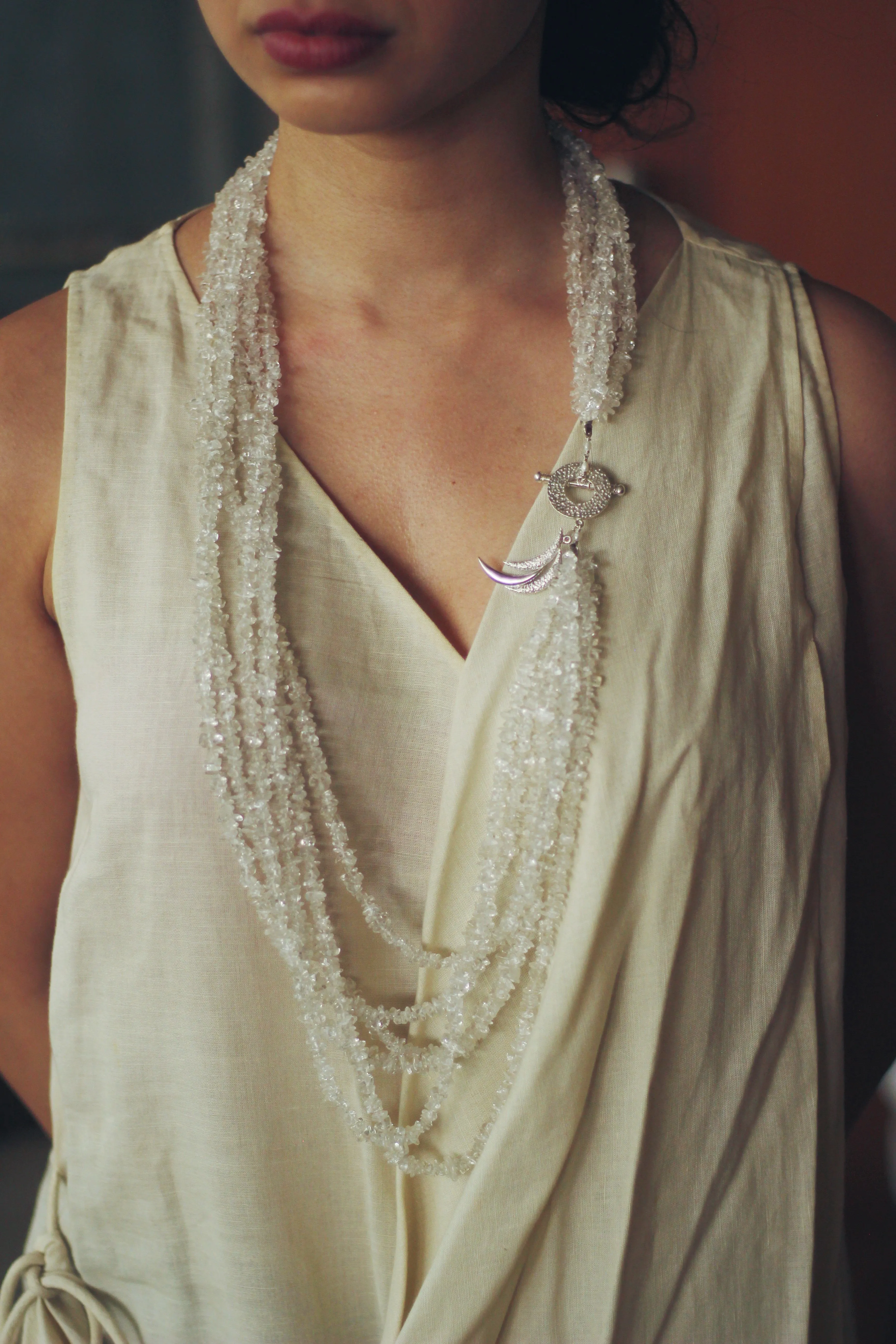 Quartz Gemstone Chips String Necklace