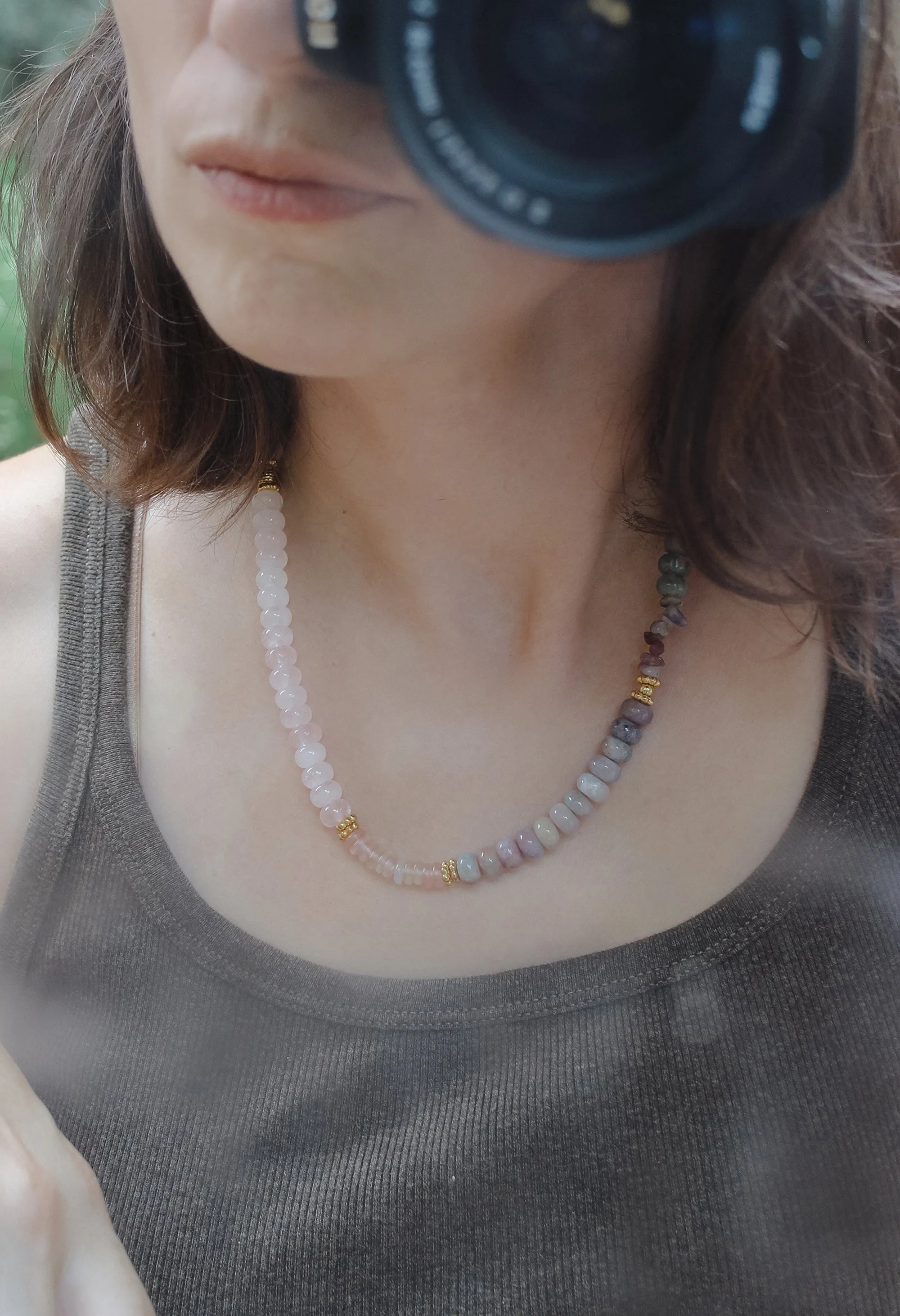 Quartz Rose Necklace