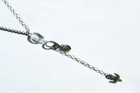 Quartz Tree and Sparrow Necklace
