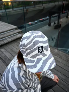 "Zebra Without a Cause" Linen Cap - Grey Stripe