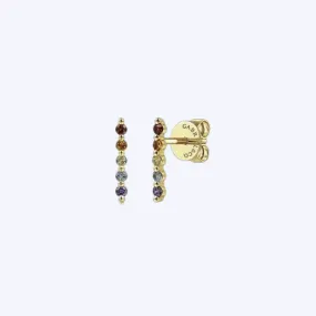 Rainbow Color Stone Stud Earrings