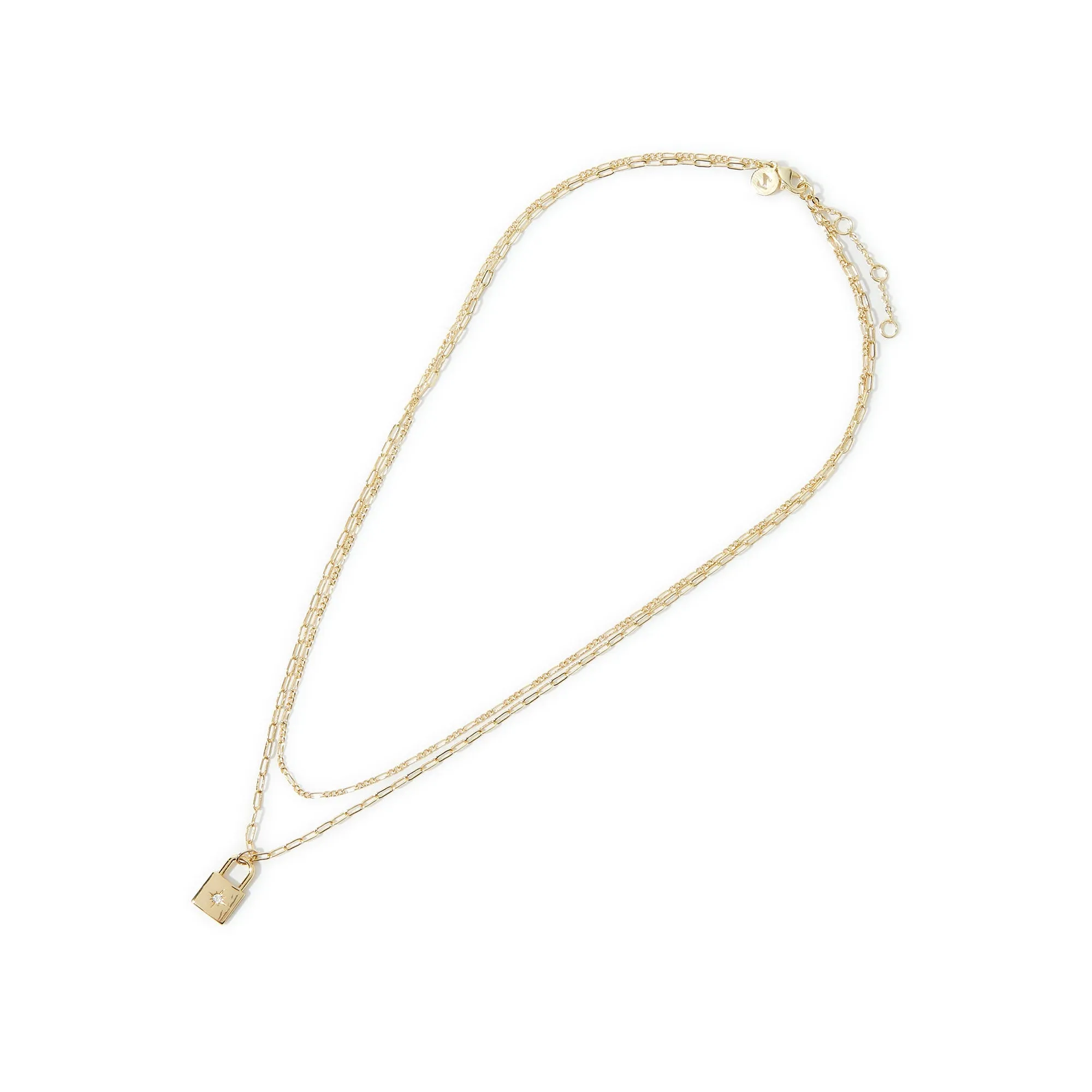 Real Gold Plated Layer Locket Pendant Necklace For Women By Accessorize London