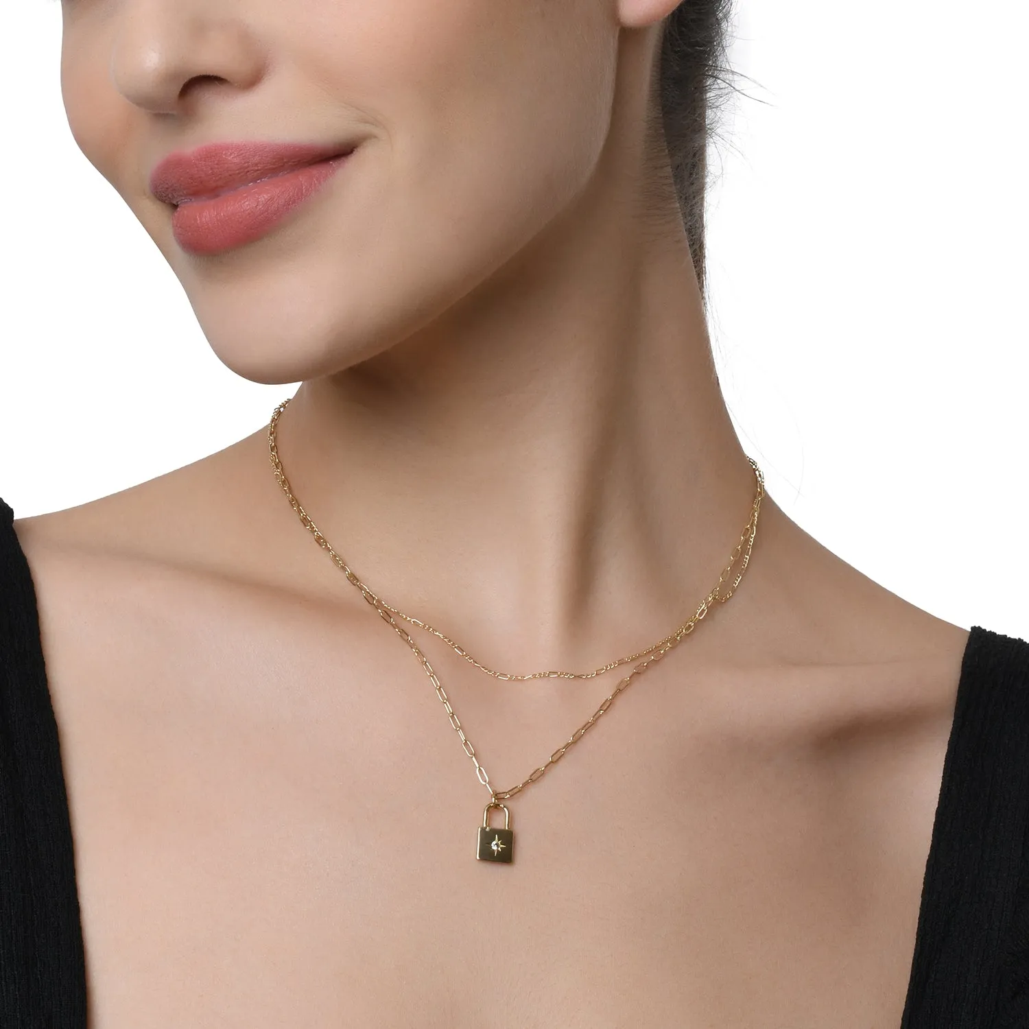 Real Gold Plated Layer Locket Pendant Necklace For Women By Accessorize London