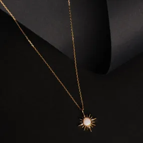 Real Gold Plated Opal Starburst Pendant Necklace For Women By Accessorize London