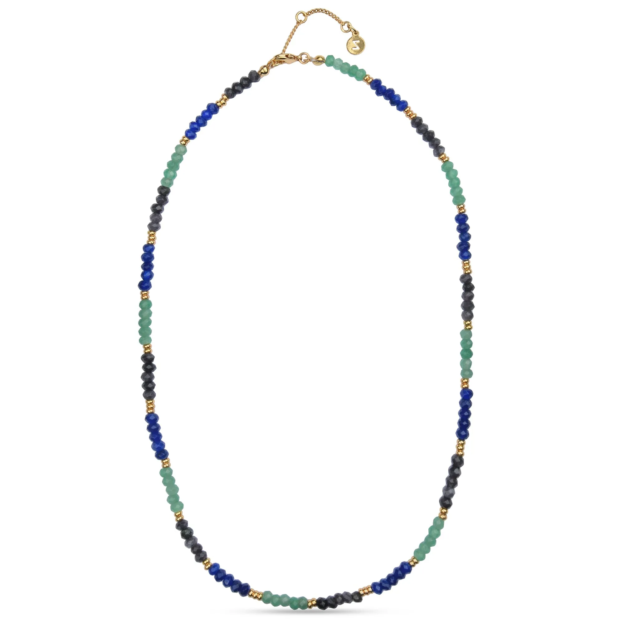Real Gold Plated Z Stone And Bead Necklace