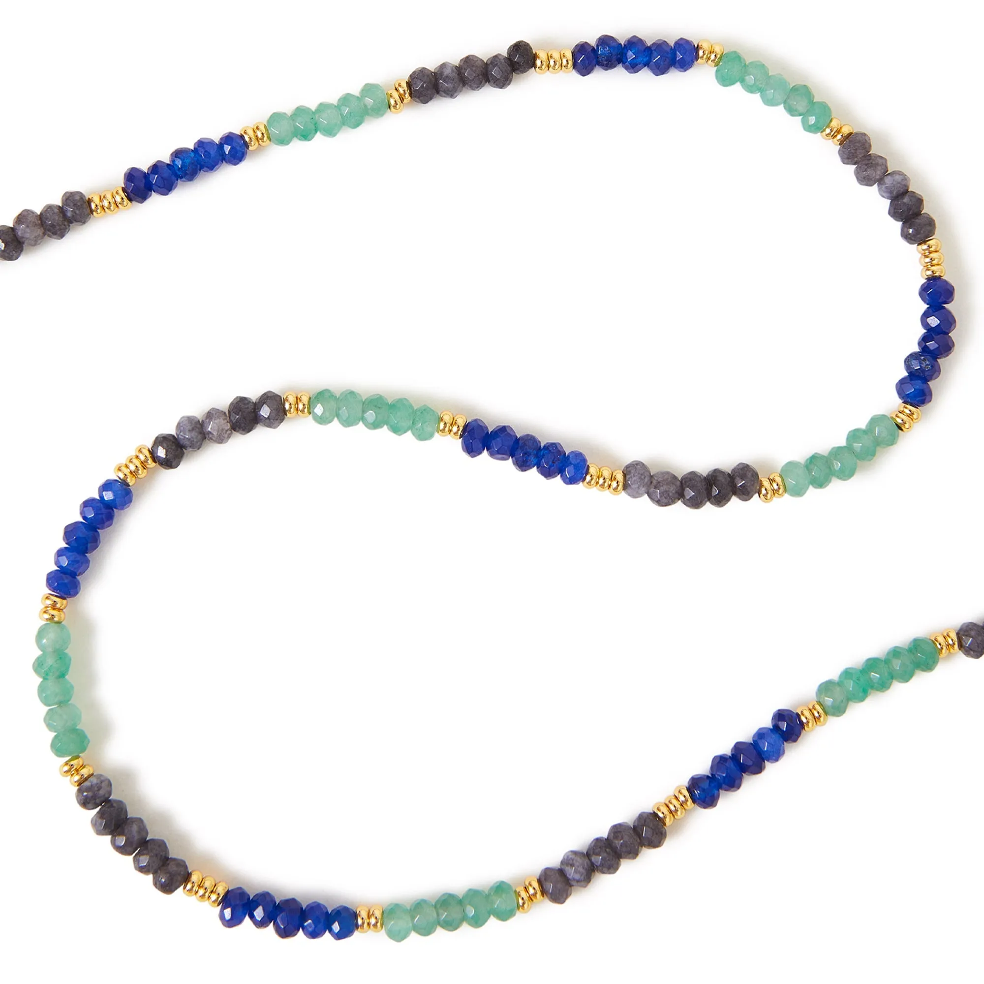 Real Gold Plated Z Stone And Bead Necklace