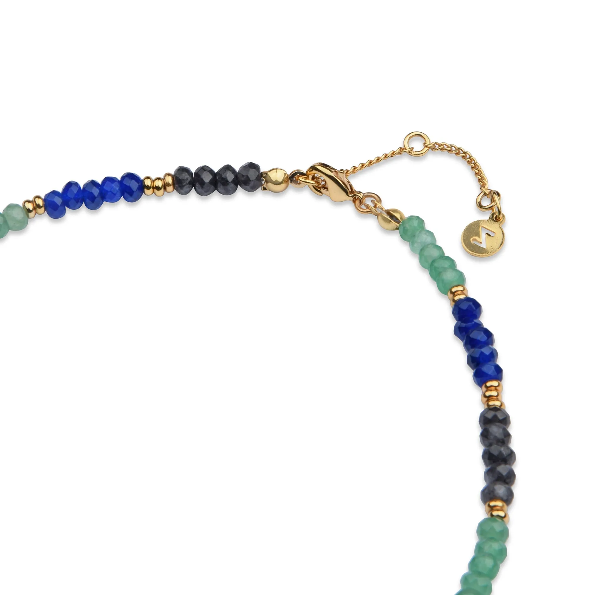 Real Gold Plated Z Stone And Bead Necklace