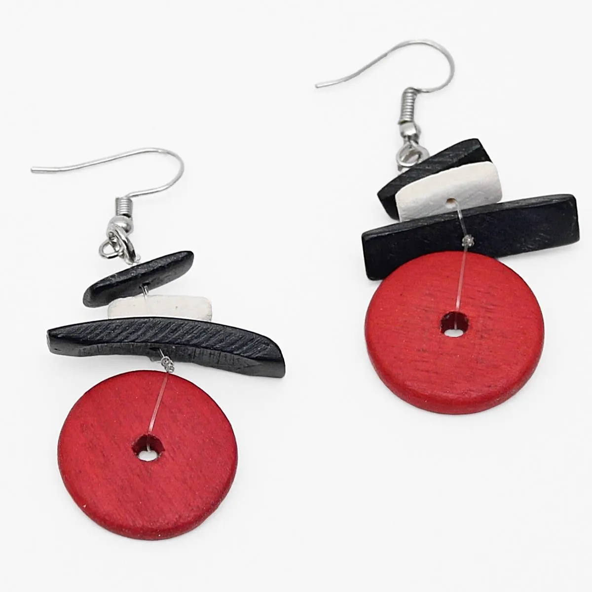 Red and Black Elaine Earrings