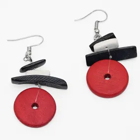 Red and Black Elaine Earrings
