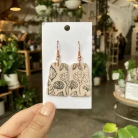 Rivergirl Curiosities | Plant Print Polymer Clay Earrings