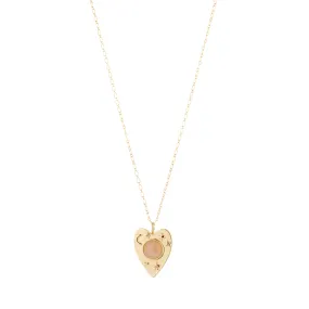 Rose Quartz & Gold Planchette Pendant Necklace