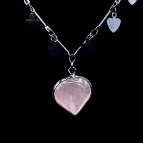 Rose Quartz Gemstone Heart Necklace
