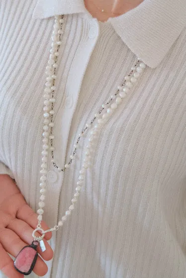 Rose Quartz Pearl Necklace