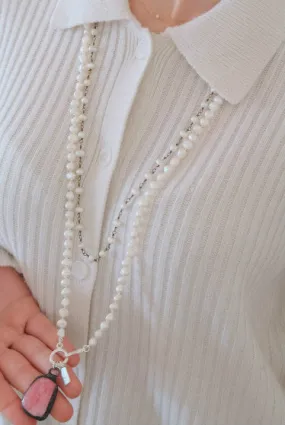 Rose Quartz Pearl Necklace
