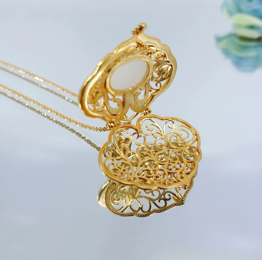 Ruyi Locket Necklace - Jade