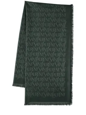 Saint Laurent   Light silk &amp; wool jacquard scarf 