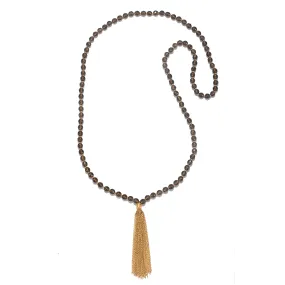Satya Innate Power Smokey Quartz Gemstone Mala Necklace