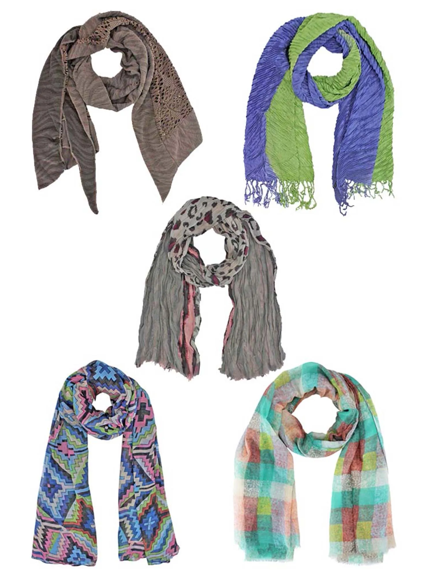 Scarf Collection 5-Pack Scarf Set Bundle