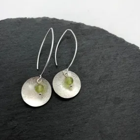 Scribbled Shell with Peridot Earrings