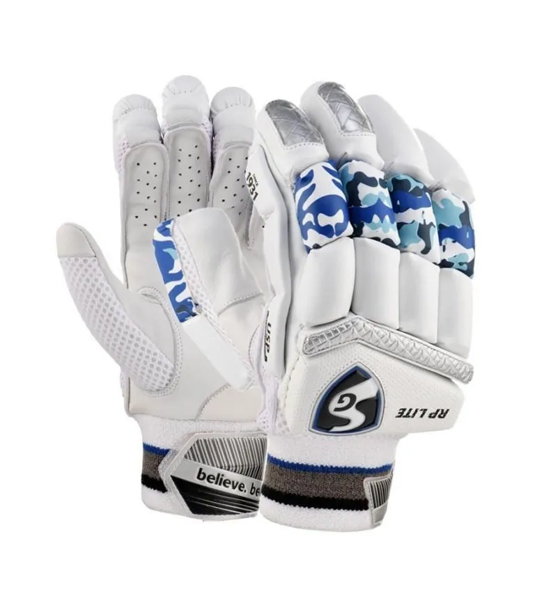 SG RP Lite Cricket Batting Gloves (Blue/White)
