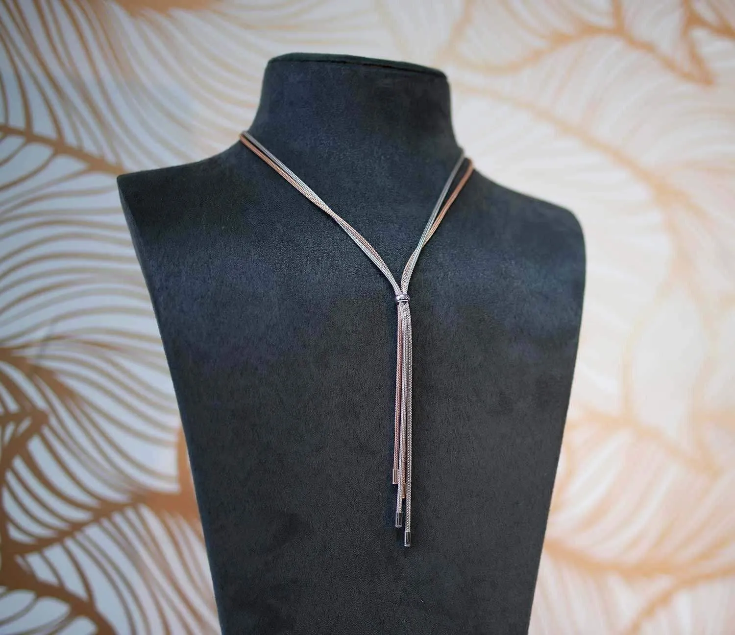 Silver & Rose Gold Vermeil Woven Strands Necklace