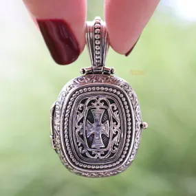 Silver Barrel Locket