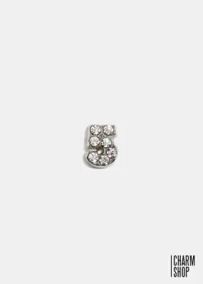 Silver Number 5 Locket Charm