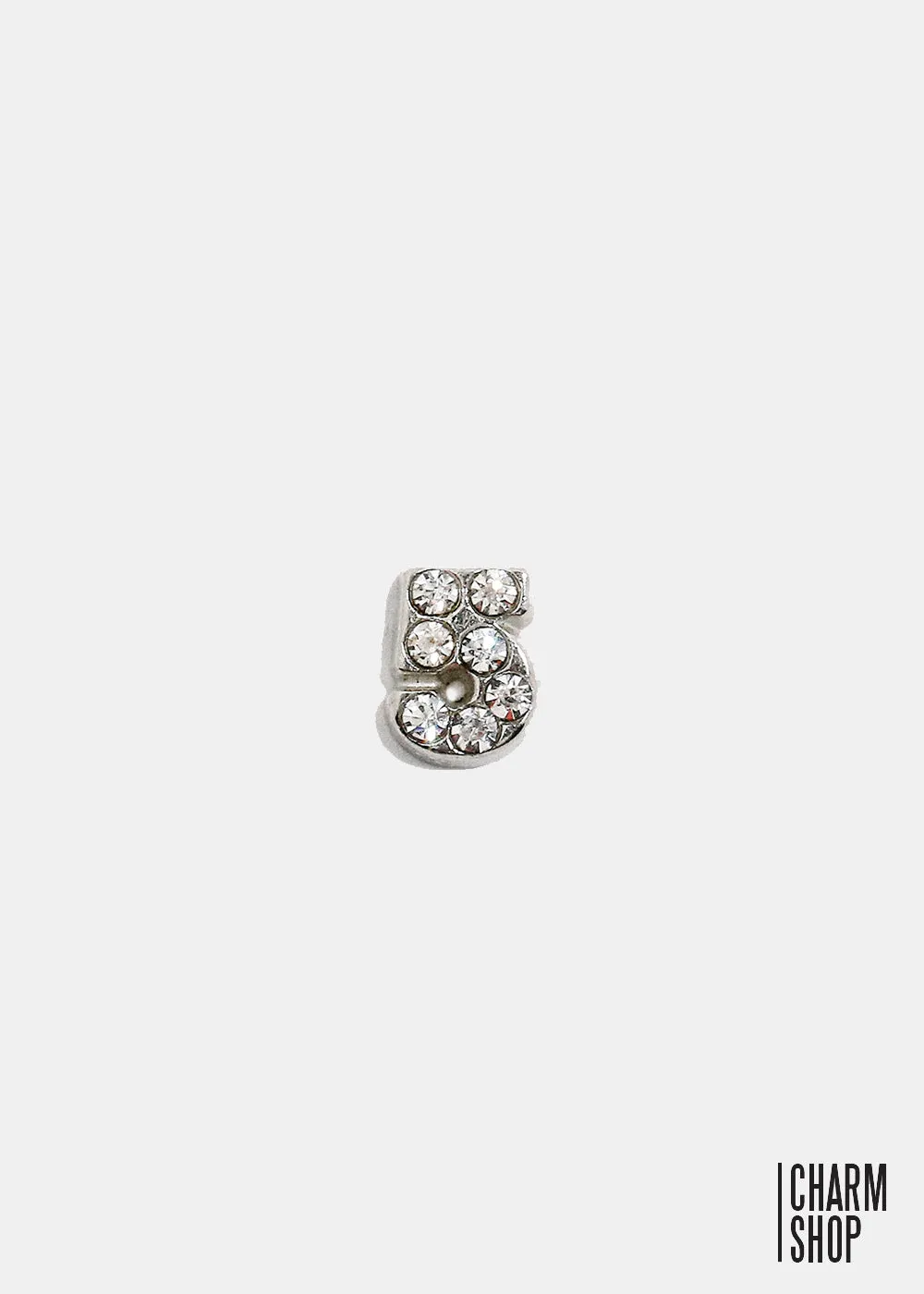 Silver Number 5 Locket Charm