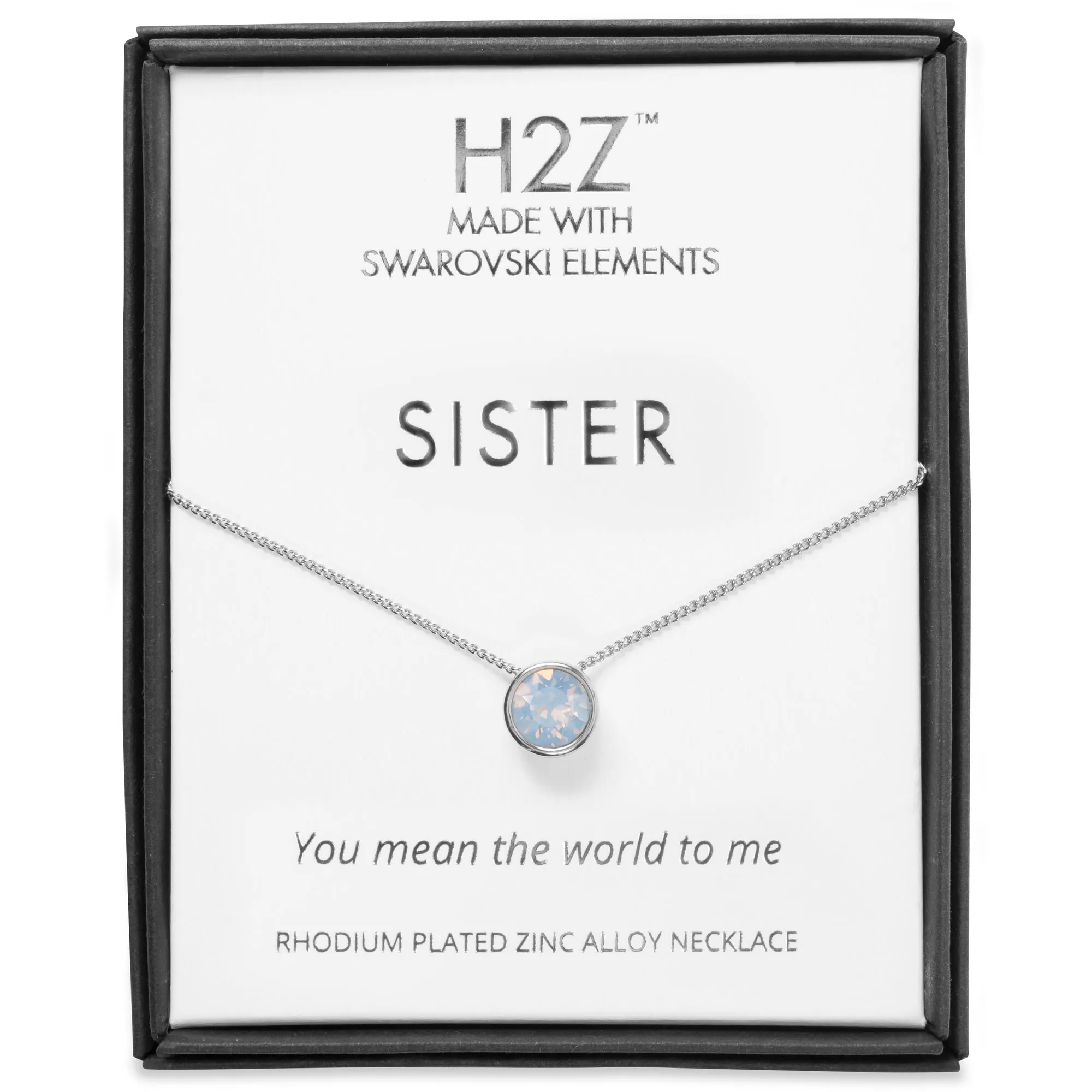 Sister Air Blue Opal 16"-17.5" Rhodium Necklace