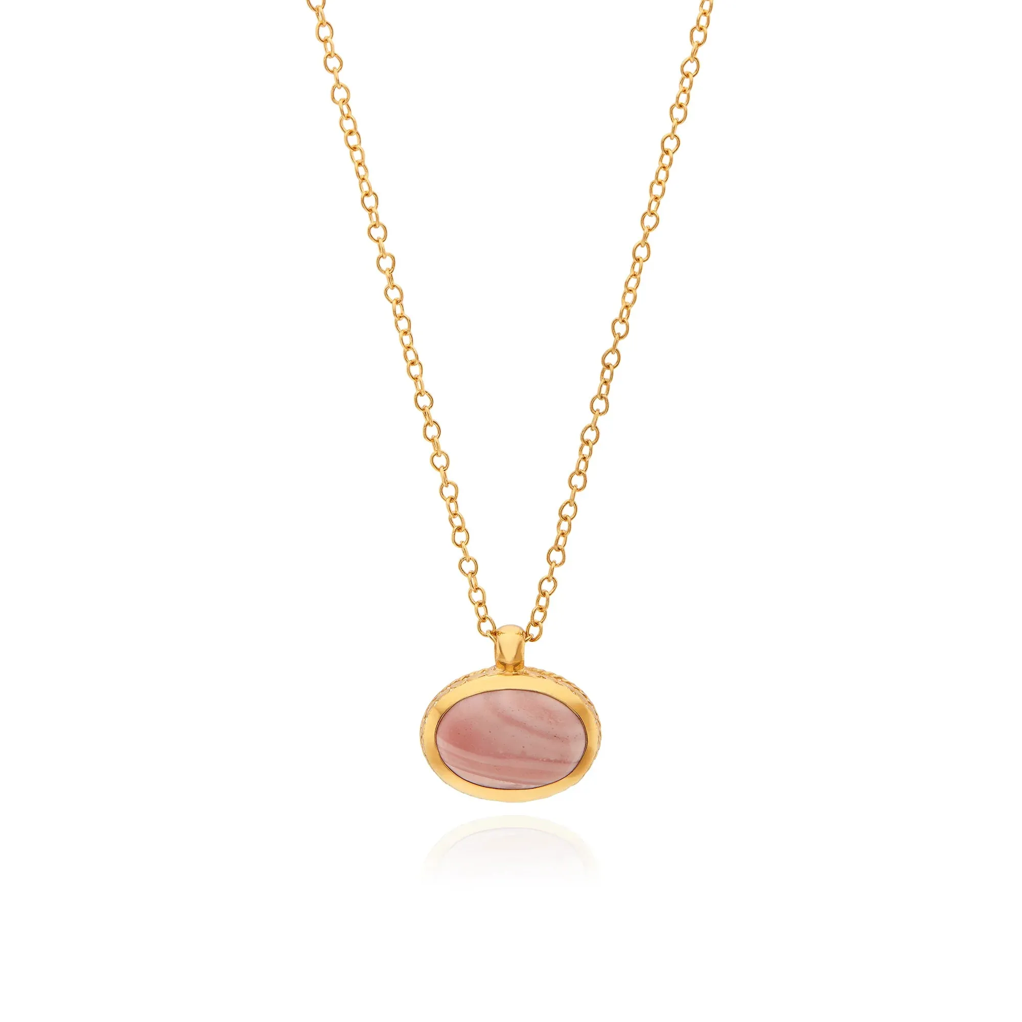Small Pink Opal Pendant Necklace