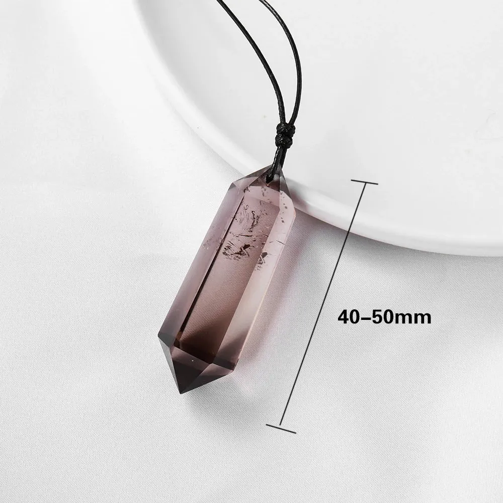 Smoky Quartz Crystal Pendant Necklace