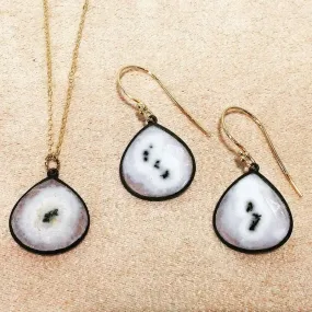 Solar Quartz Earring and Necklace Set