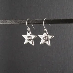 Sparkling Silver Stars Earrings