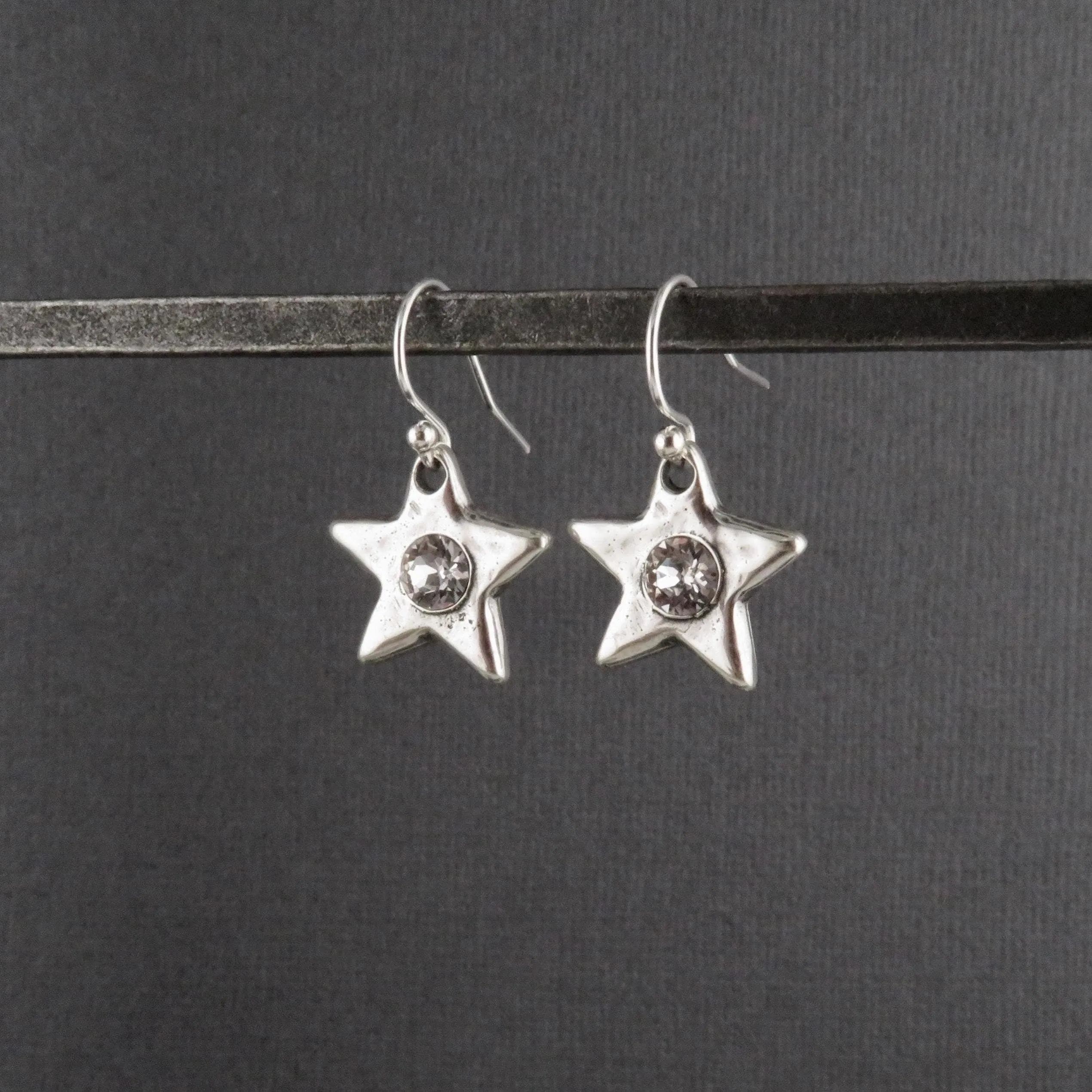 Sparkling Silver Stars Earrings