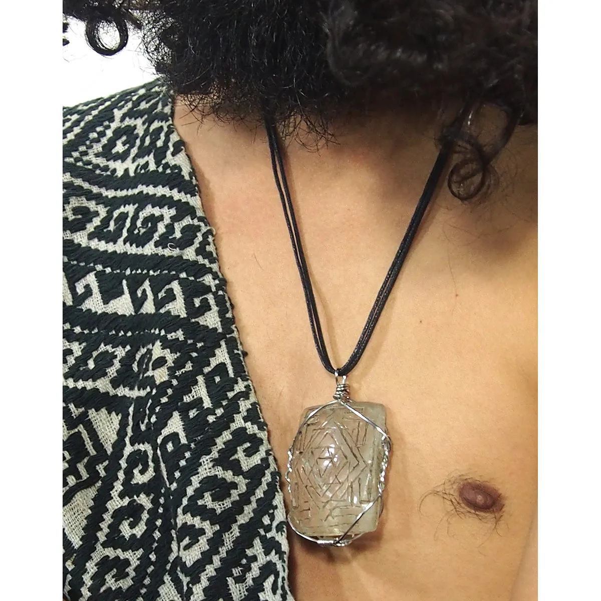 Sri Yantra Quartz Pendant Necklace