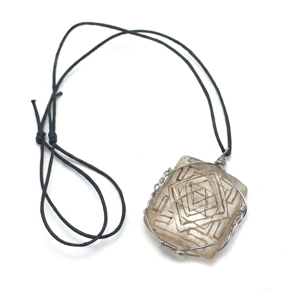 Sri Yantra Quartz Pendant Necklace