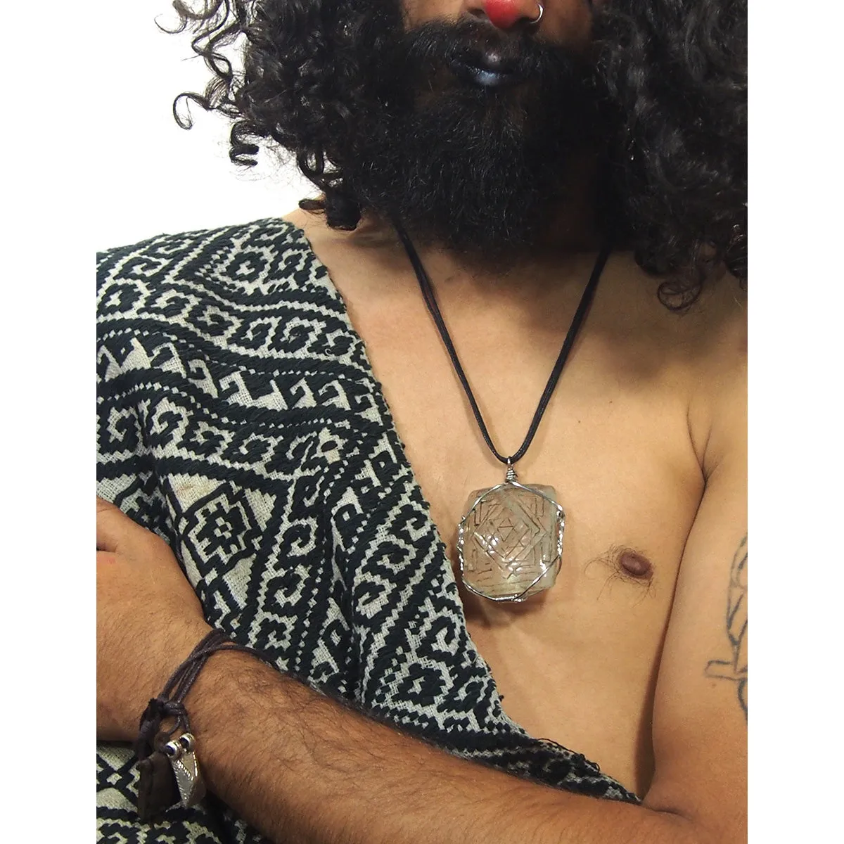 Sri Yantra Quartz Pendant Necklace