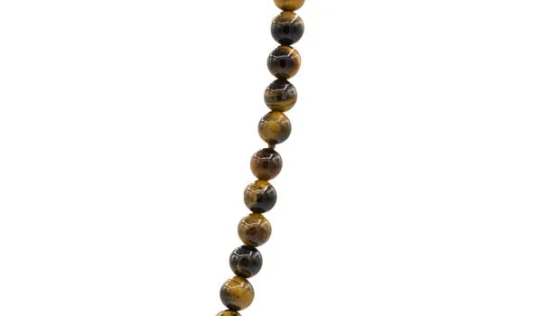 Sterling Silver 90's Style Mini Adjustable Tigers Eye Natural Gemstone Necklace