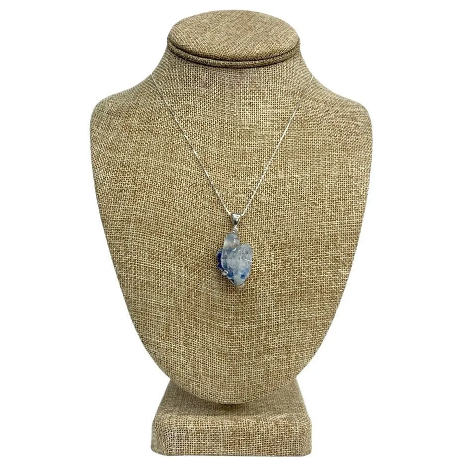 Sterling Silver Blue Dumortierite Quartz Pendant Necklace