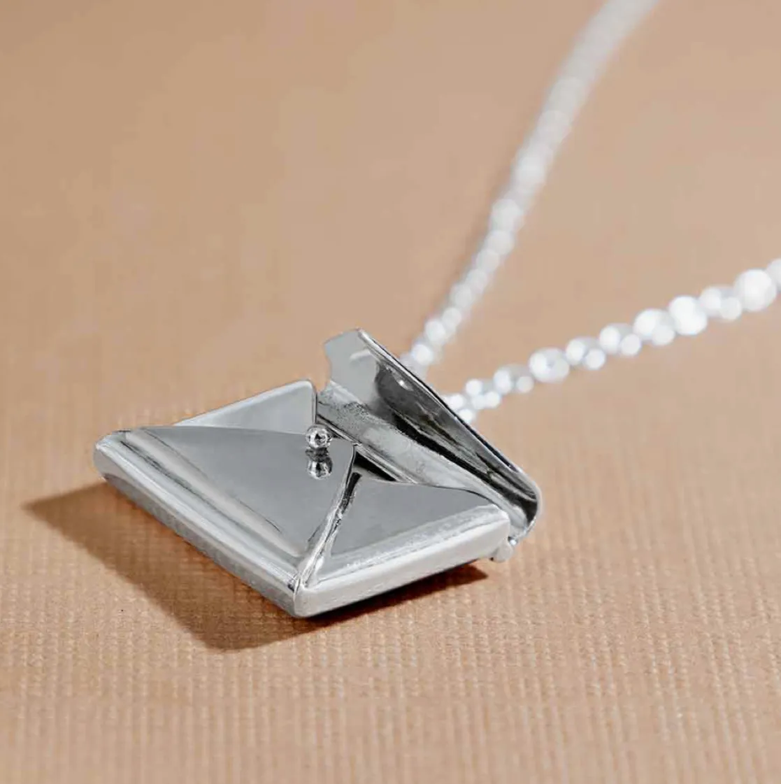 Sterling Silver Envelope Locket Necklace