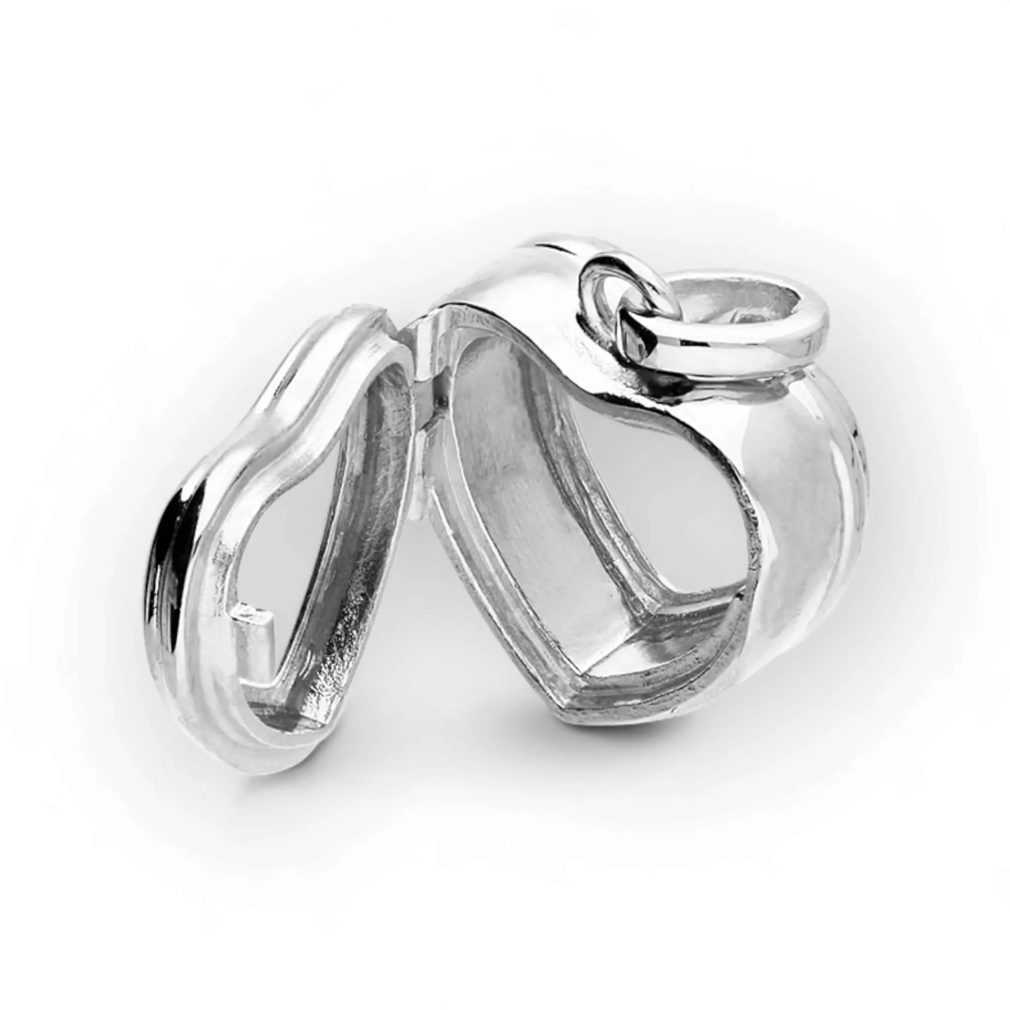 Sterling Silver Floating Glass Heart Memorial Locket