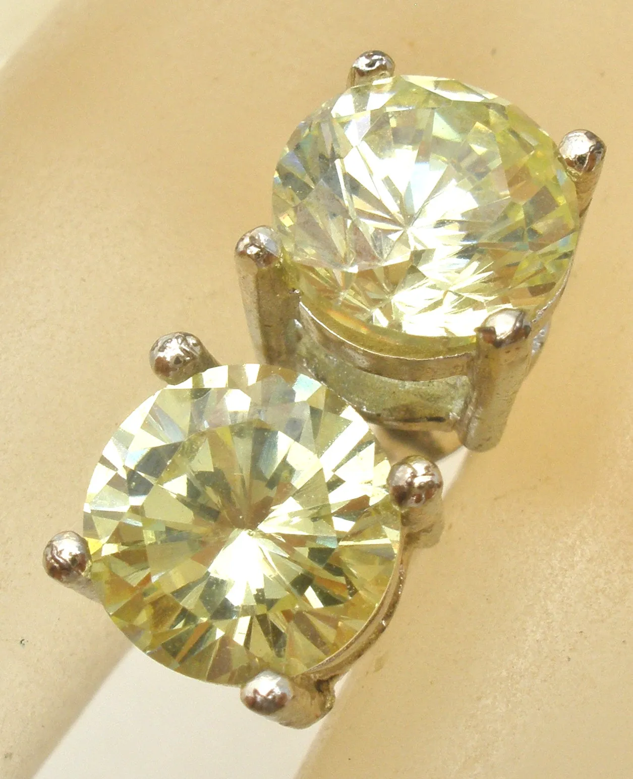 Sterling Silver Green Peridot Stud Earrings