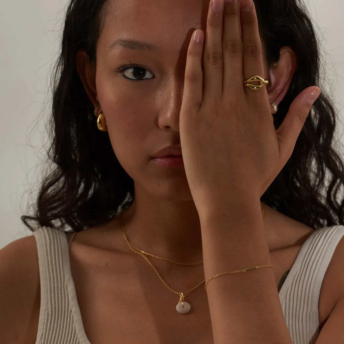 Sterling Silver Knot Necklace with White Jade